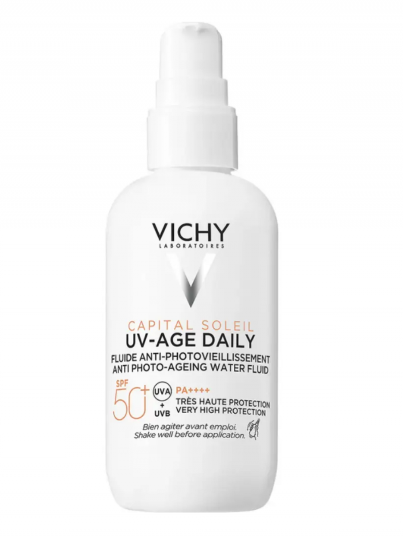 VICHY CAPITAL SOLEIL UV-AGE DAILY Невесомый солнцезащитный флюид для лица против признаков фотостарения SPF 50+, 80 мл.