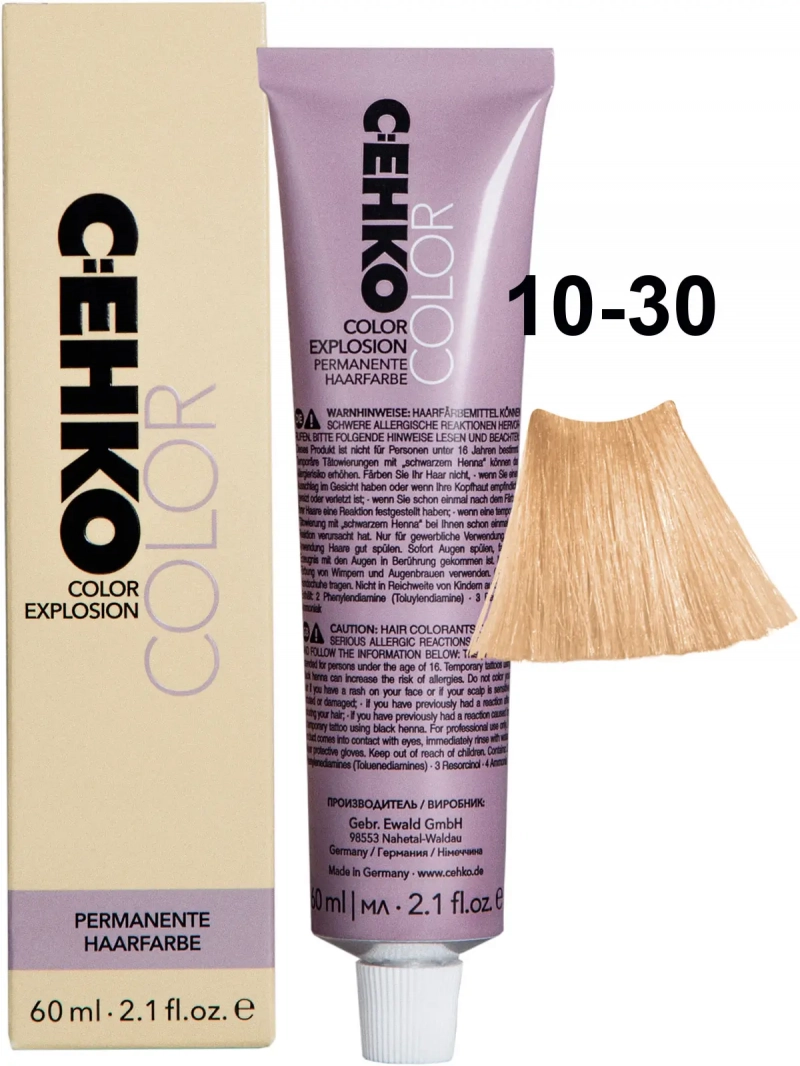 C:EHKO Краска стойкая COLOR EXPLOSION 10/30 Ультра-светлый золотистый блондин/Ultrahellblond gold 60 мл