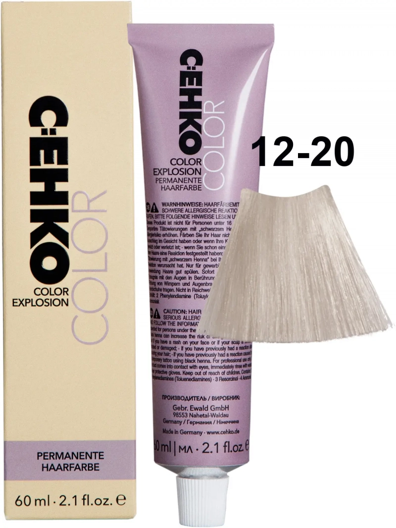 C:EHKO Краска стойкая COLOR EXPLOSION 12/20 Пепельно-платиновый блондин/Platinblond asch 60 мл