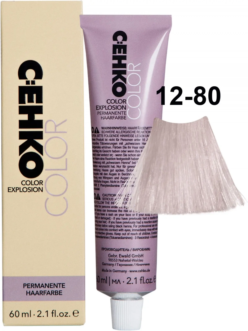 C:EHKO Краска стойкая COLOR EXPLOSION 12/80 Платиново-фиолетовый блондин/Platinblond violett 60 мл