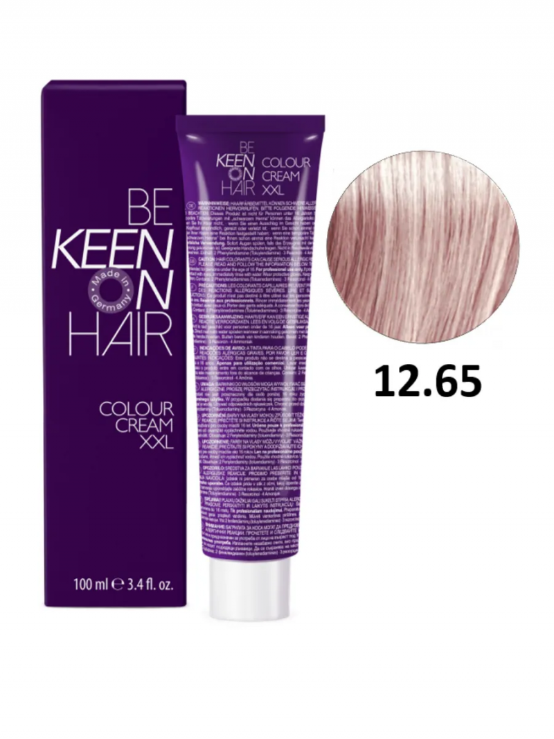 KEEN Крем-краска для волос 12.65 Платиновый фиолетово-красный блондин/ Platinblond Violett-Rot, 100 мл