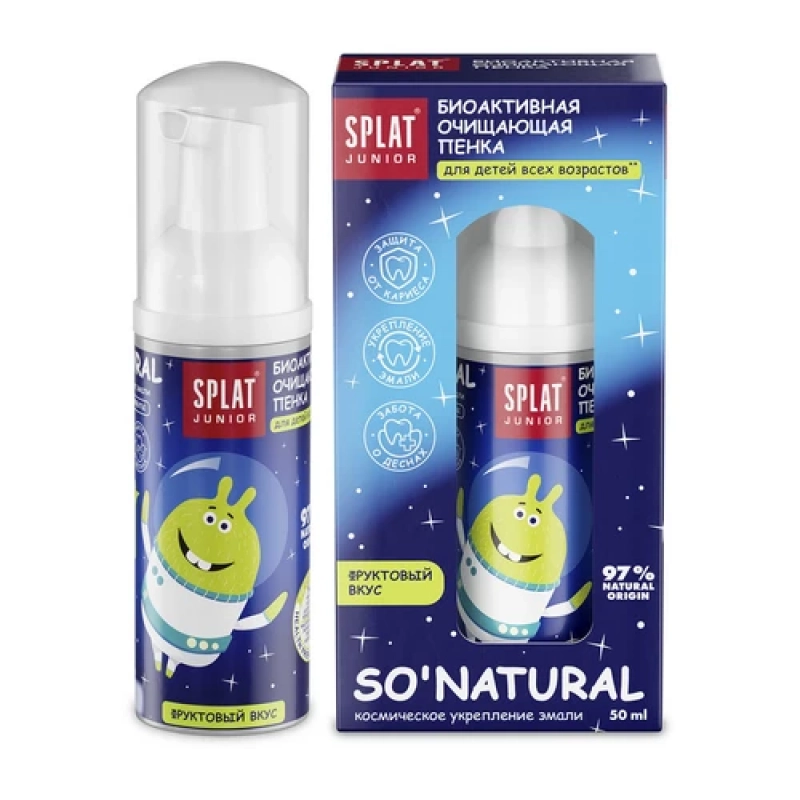 SPLAT JUNIOR Пенка детская КАЛЬЦИЙ И МОЛОЧНЫЕ ФЕРМЕНТЫ 50 мл