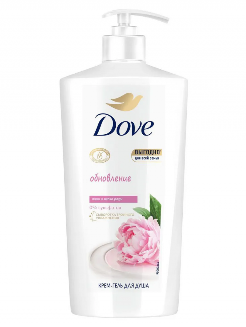DOVE/Дав Крем-гель для душа для всей семьи Сливочная ваниль и пион 610мл