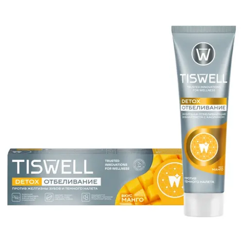 TISWELL Зубная паста Энзимная отбеливающая с каолином Вкус манго 110 г