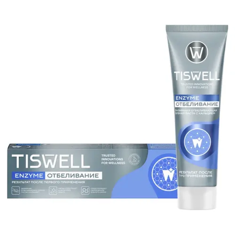TISWELL Зубная паста Энзимная отбеливающая с кальцием 110 г