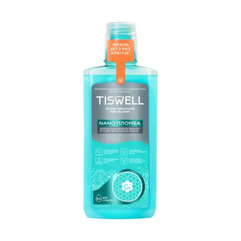 TISWELL ополаскиватель для полости рта Реминерализирующий с наногидроксиапатитом Для всей семьи 500 мл
