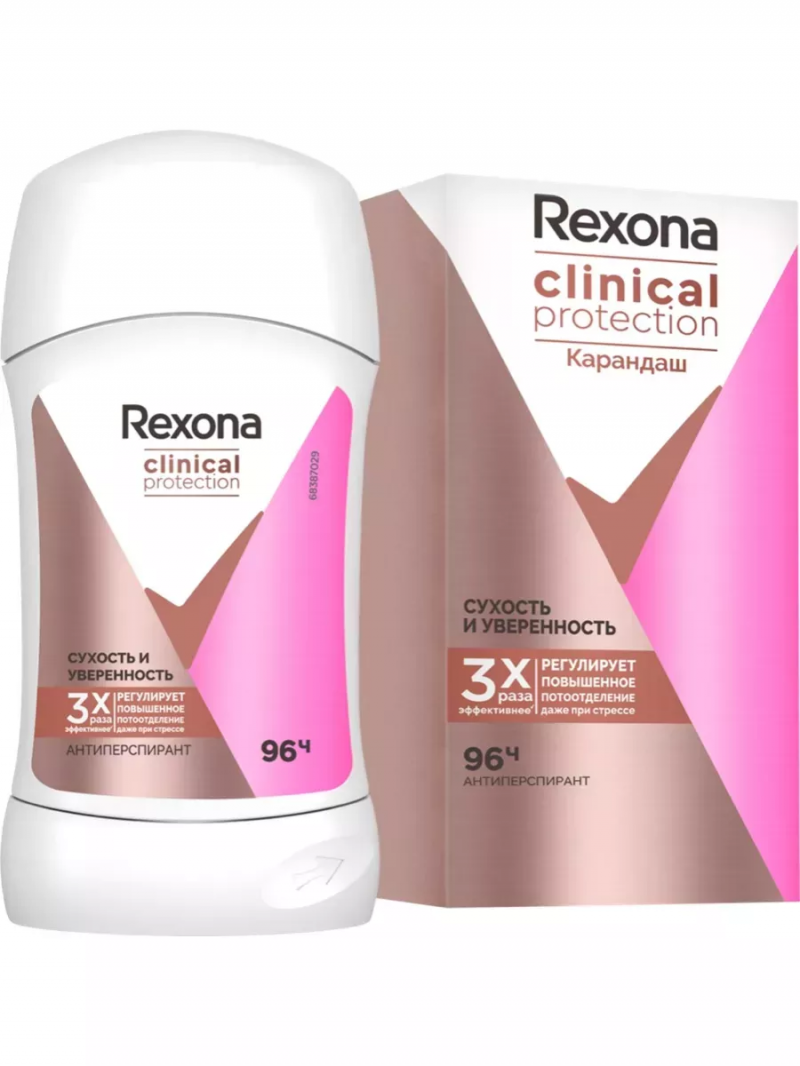 REXONA / Рексона Антиперспирант-карандаш CLINICAL PROTECTION СУХОСТЬ И УВЕРЕННОСТЬ 40мл