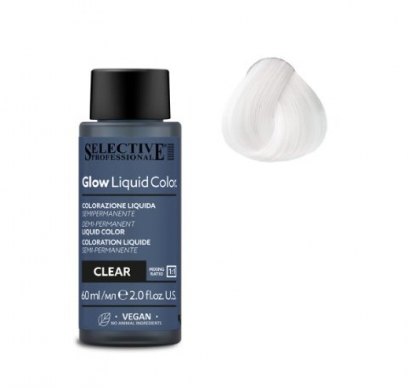 Жидкий краситель для тонирования светлых волос Selective Professional - GLOW LIQUID COLORS CLEAR, 60 мл.