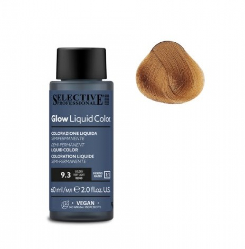 Жидкий краситель для тонирования светлых волос Selective Professional - GLOW LIQUID COLORS 9.3, 60 мл.