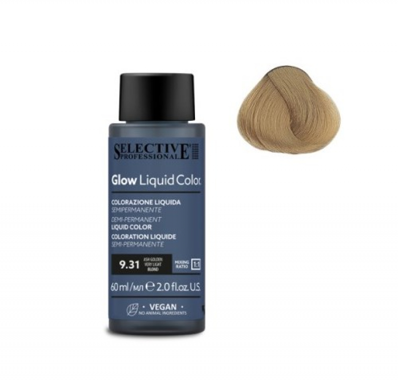 Жидкий краситель для тонирования светлых волос Selective Professional - GLOW LIQUID COLORS 9.31, 60 мл.