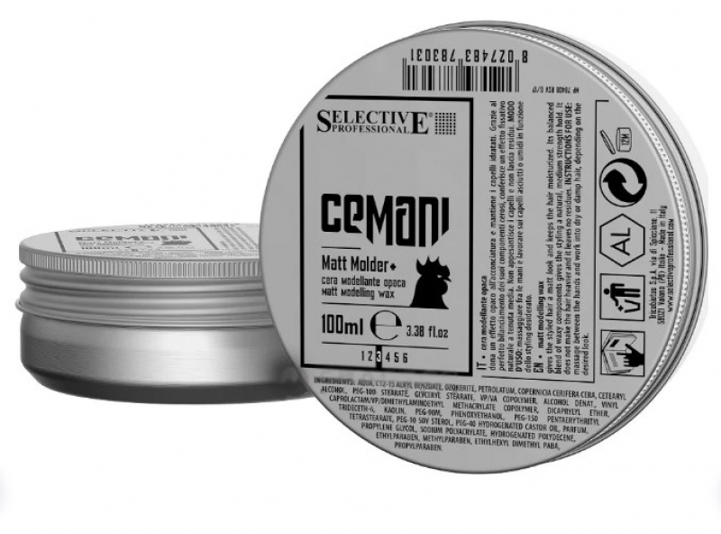 Воск матовый для укладки волос Selective Professional - CEMANI Matt Molder+, 100 мл.