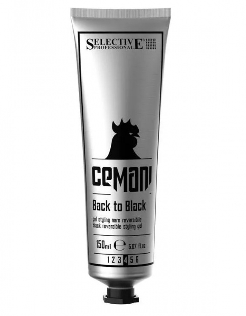 Гель для укладки волос со смываемым черным пигментом Selective Professional - CEMANI Back to black, 150 мл.