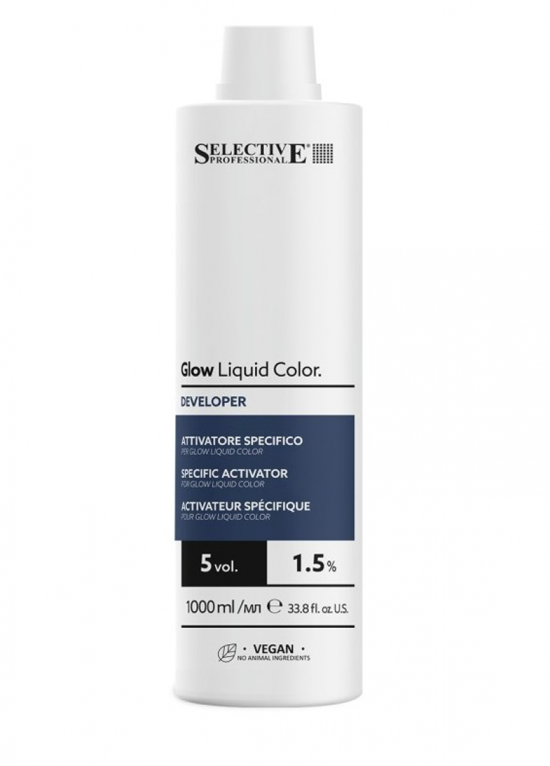 Оксигент 1.5% (5 vol.) Selective Professional - GLOW LIQUID COLOR, 1000 мл.