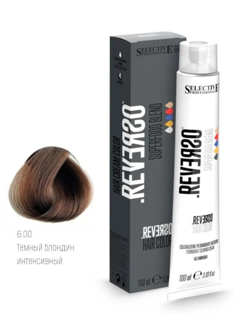 Крем-краска без аммиака Selective Professional - REVERSO Hair Color 6.00, 100 мл.
