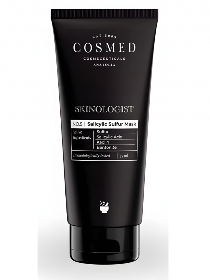 COSMED (Космед) SKINOLOGIST SALICYLIC SULFUR MASK Глиняная маска от черных точек косметическая с серой и салициловой кислотой 75мл