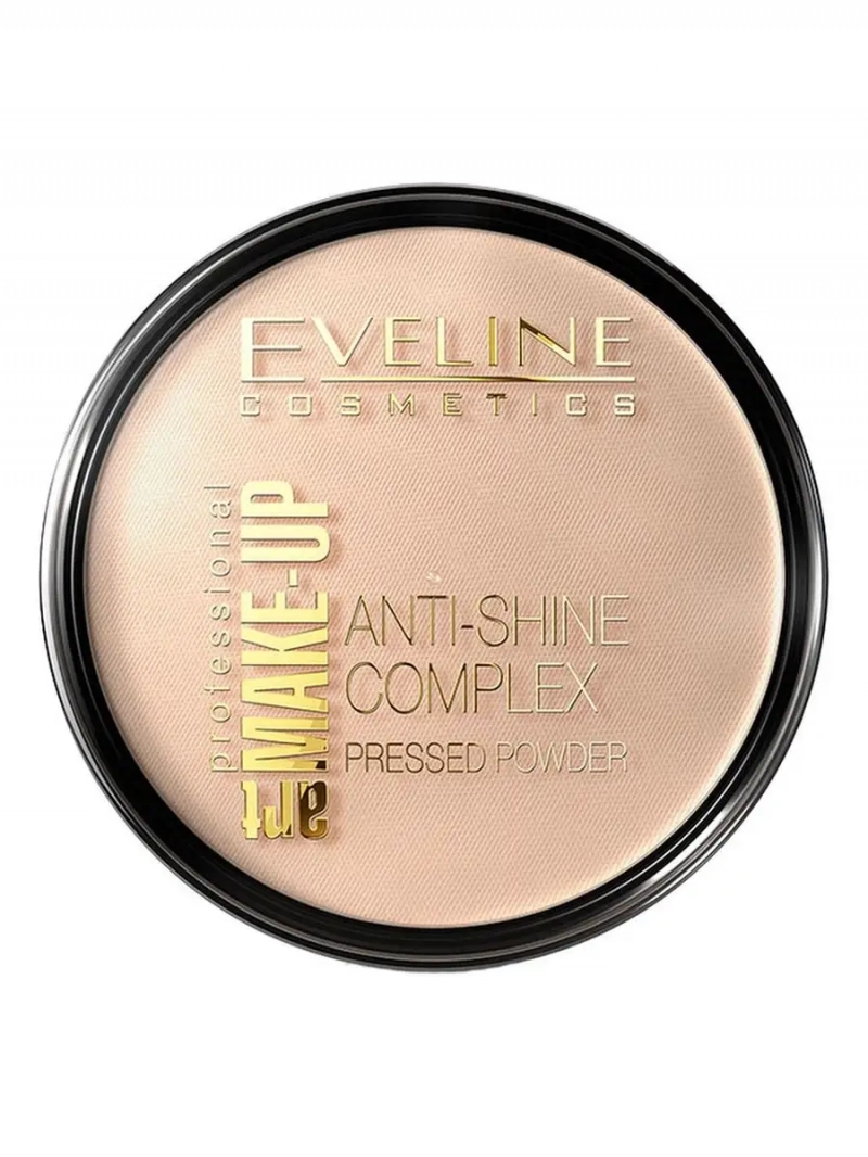 Пудра минеральная с шелком EVELINE Cosmetics Anti-Shine Complex Pressed Powder матирующая, тон 31 Transparent, 14 г