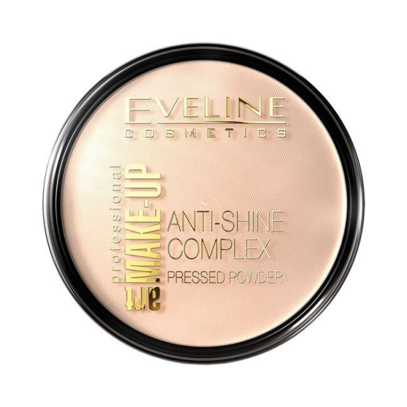 Пудра минеральная с шелком EVELINE Cosmetics Anti-Shine Complex Pressed Powder матирующая, тон 32 Natural, 14 г