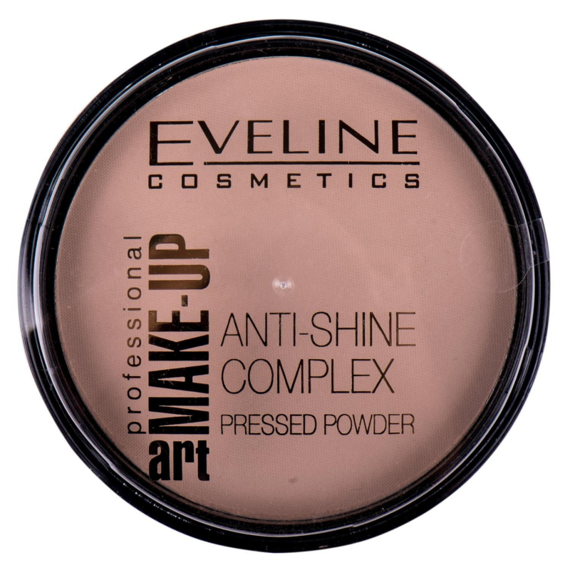 Пудра минеральная с шелком EVELINE Cosmetics Anti-Shine Complex Pressed Powder матирующая, тон 35 Golden Beige, 14 г