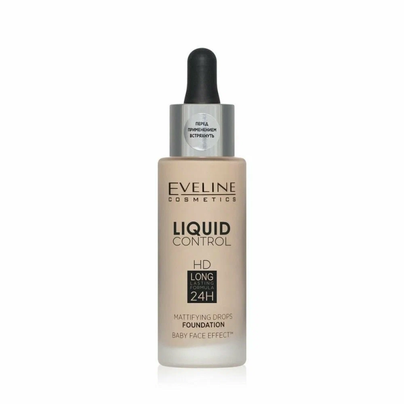 Тональная основа EVELINE Liquid control жидкая, 32 мл, 030 Sand Beige