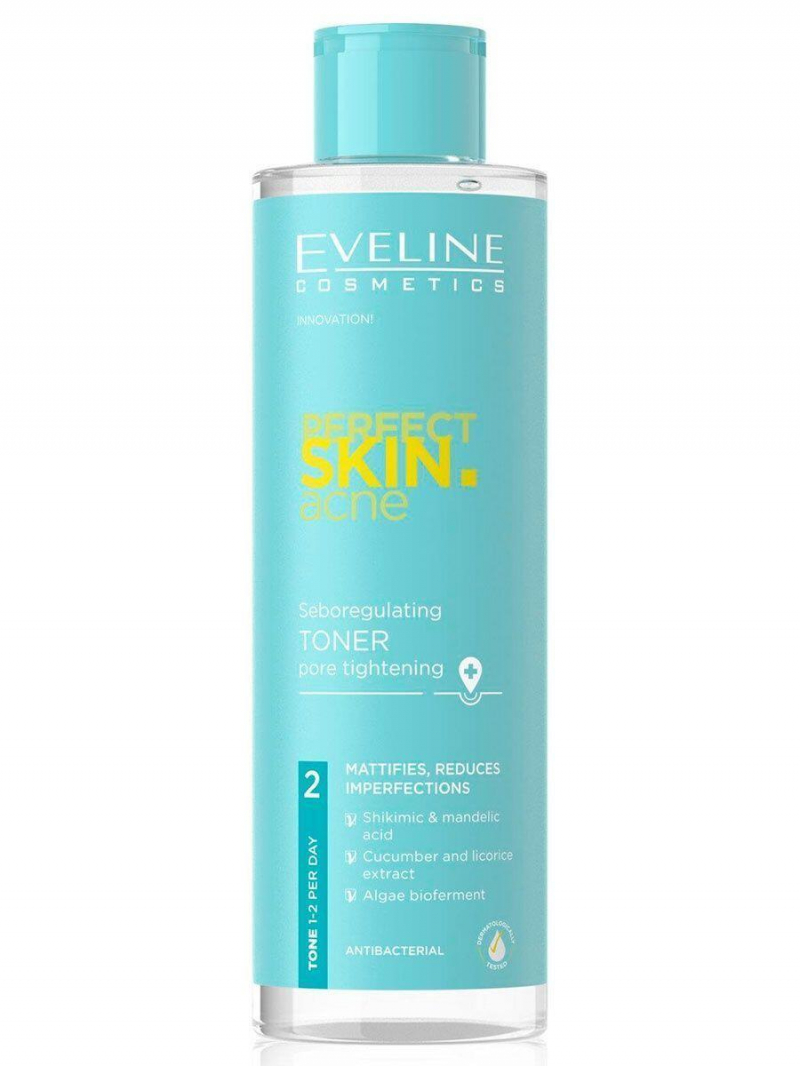 Тоник для лица Eveline Skin Acne Себорегулирующий сужающий поры 200 мл