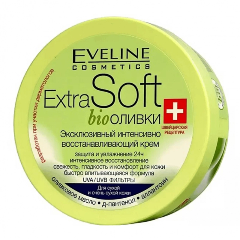 Крем для тела EVELINE Bio Оливки Extra Soft Интенсивно восстанавливающий, 200 мл