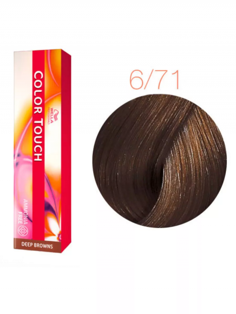 Профессиональная оттеночная краска для волос Wella Professionals Color Touch 6/71 королевский соболь, 60 мл