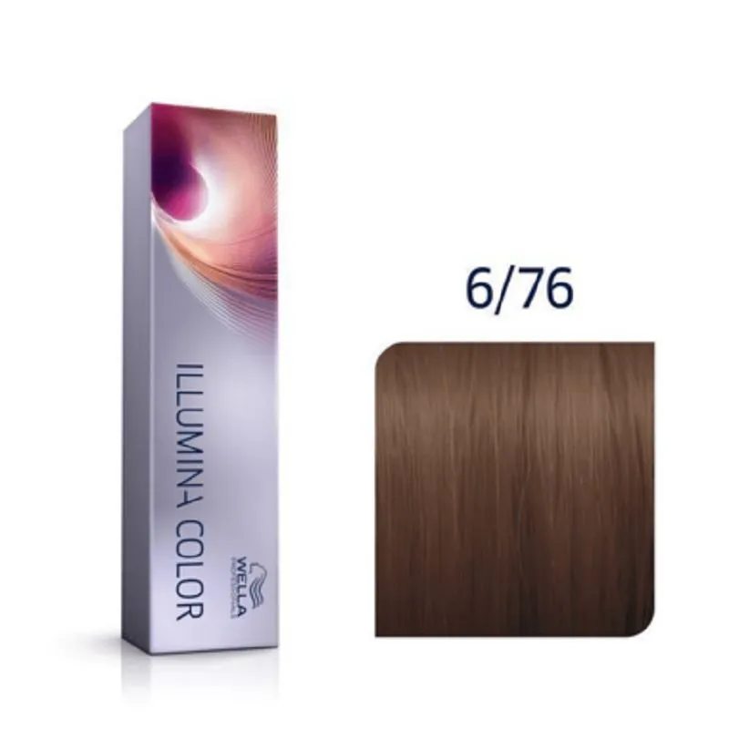 Wella Professionals Illumina Color Профессиональная стойкая крем-краска для волос 6/76 темный блонд коричнево - фиолетовый , 60 мл