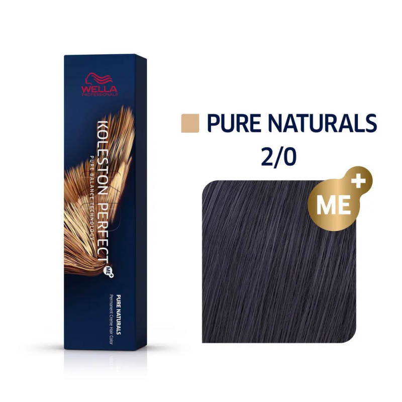 Wella Professionals Koleston Perfect Me+ Профессиональная стойкая крем-краска для волос 2/0 Черный натуральный, 60 мл