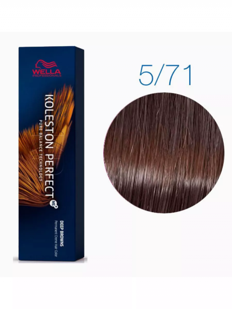 Wella Professionals Koleston Perfect Me+ Профессиональная стойкая крем-краска для волос 5/71 Грильяж, 60 мл