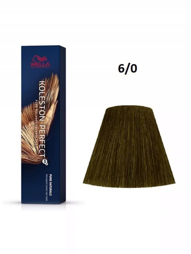 Wella Professionals Koleston Perfect Me+ Профессиональная стойкая крем-краска для волос 6/0 Темный блонд натуральный, 60 мл