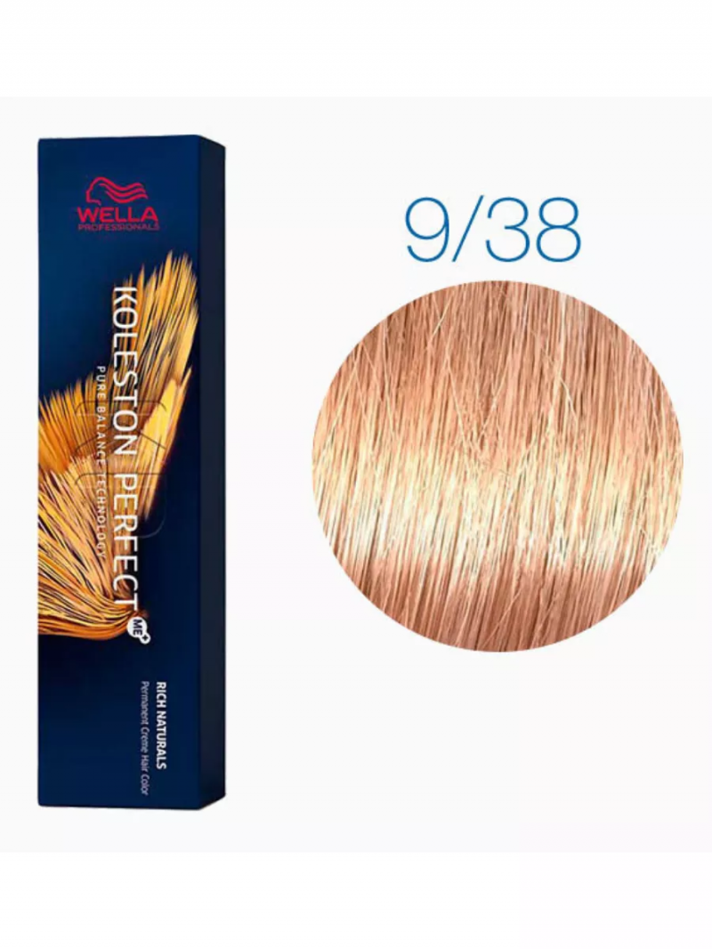 Wella Professionals Koleston Perfect Me+ Профессиональная стойкая крем-краска для волос 9/38 Светлая сепия, 60 мл