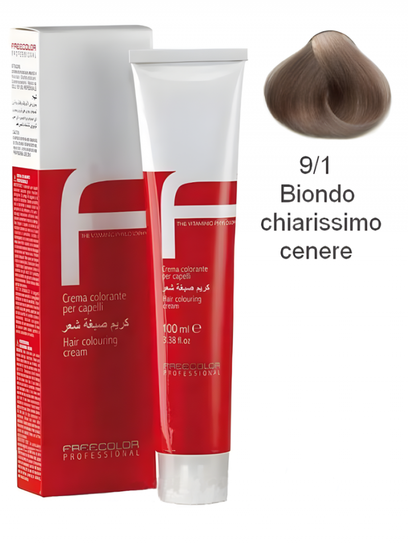 Крем-краска для волос FREECOLOR PROFESSIONAL, тон 9/1 Biondo chiarissimo cenere, 100 мл