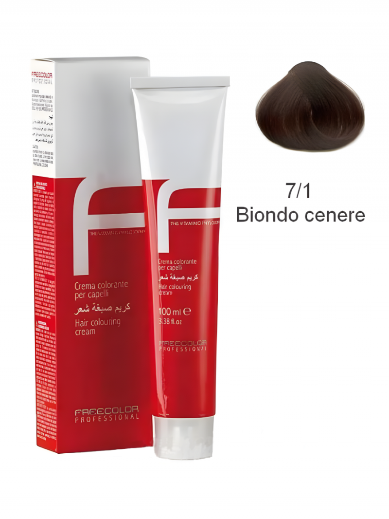 Крем-краска для волос FREECOLOR PROFESSIONAL, тон 7/1 Biondo cenere, 100 мл