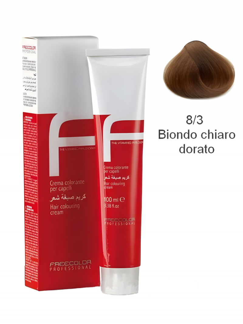 Крем-краска для волос FREECOLOR PROFESSIONAL, тон 8/3 Biondo chiaro dorato, 100 мл