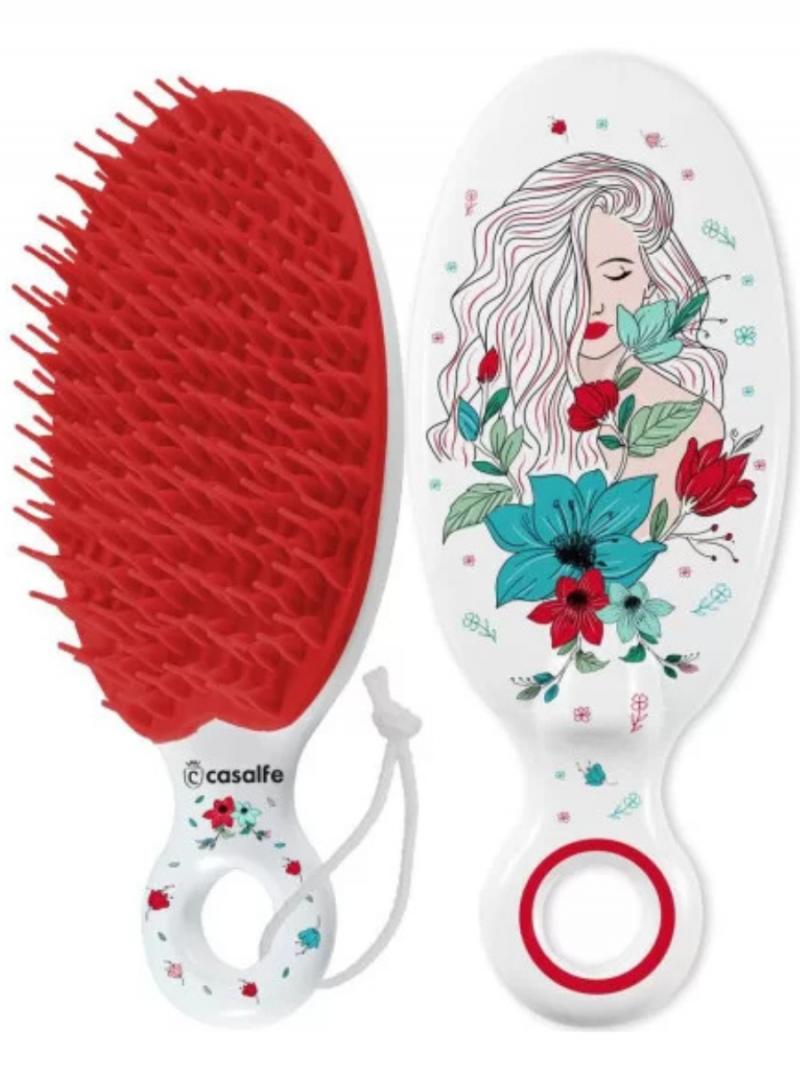 Щетка для расчесывания и нанесения маски Pretty Red Flower Casalfe