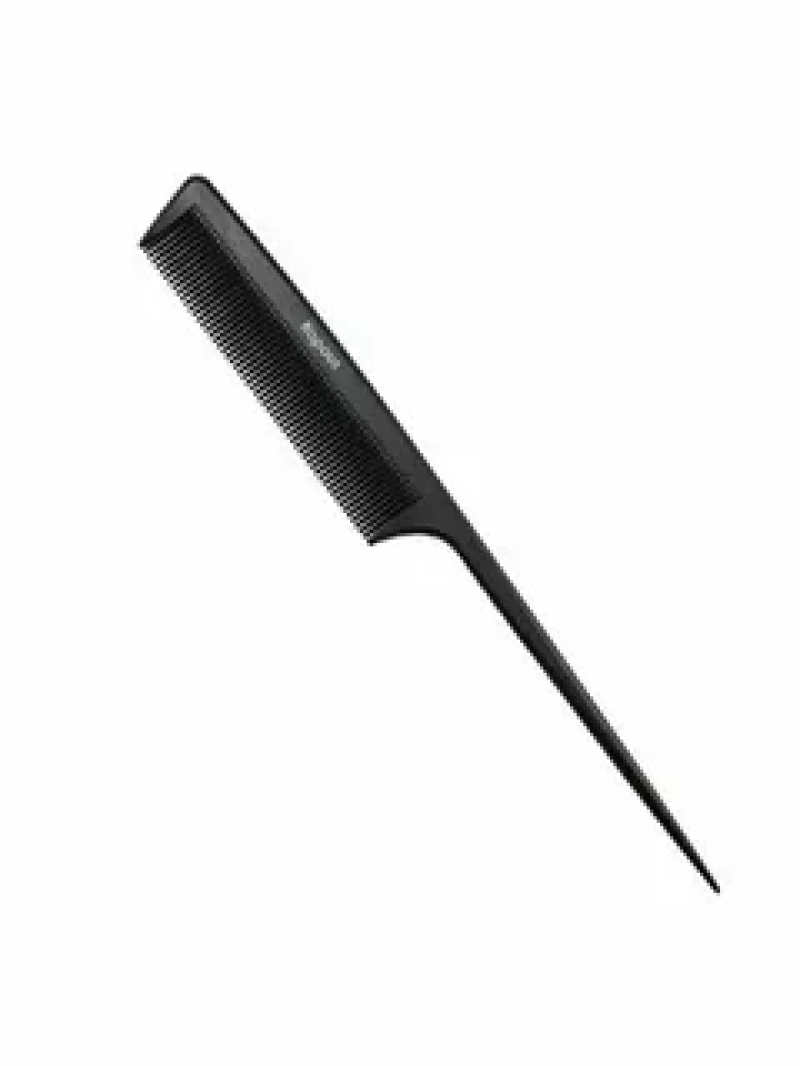 2453 Расческа парикмахерская с пластиковым хвостиком Carbon fiber 229*25 мм Kapous