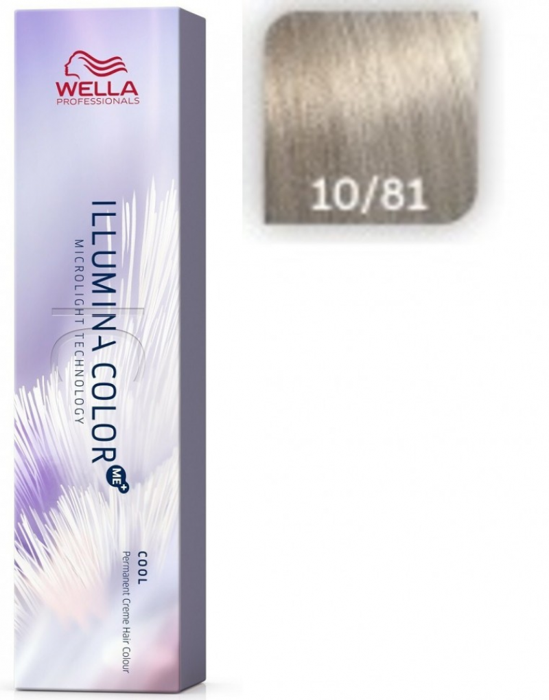 Wella Крем-краска Illumina Color 10/81 яркий блонд жемчужно-пепельный