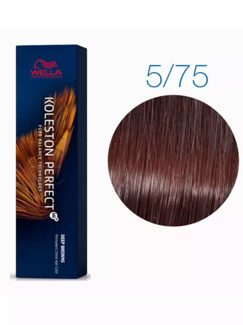 Wella Professionals Koleston Perfect Me+ Профессиональная стойкая крем-краска для волос 5/75 Темный палисандр, 60 мл