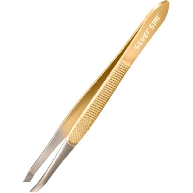 АТ 9924 Silver Star Сильвер Стар GOLD, пинцет, косой, золотое покрытие