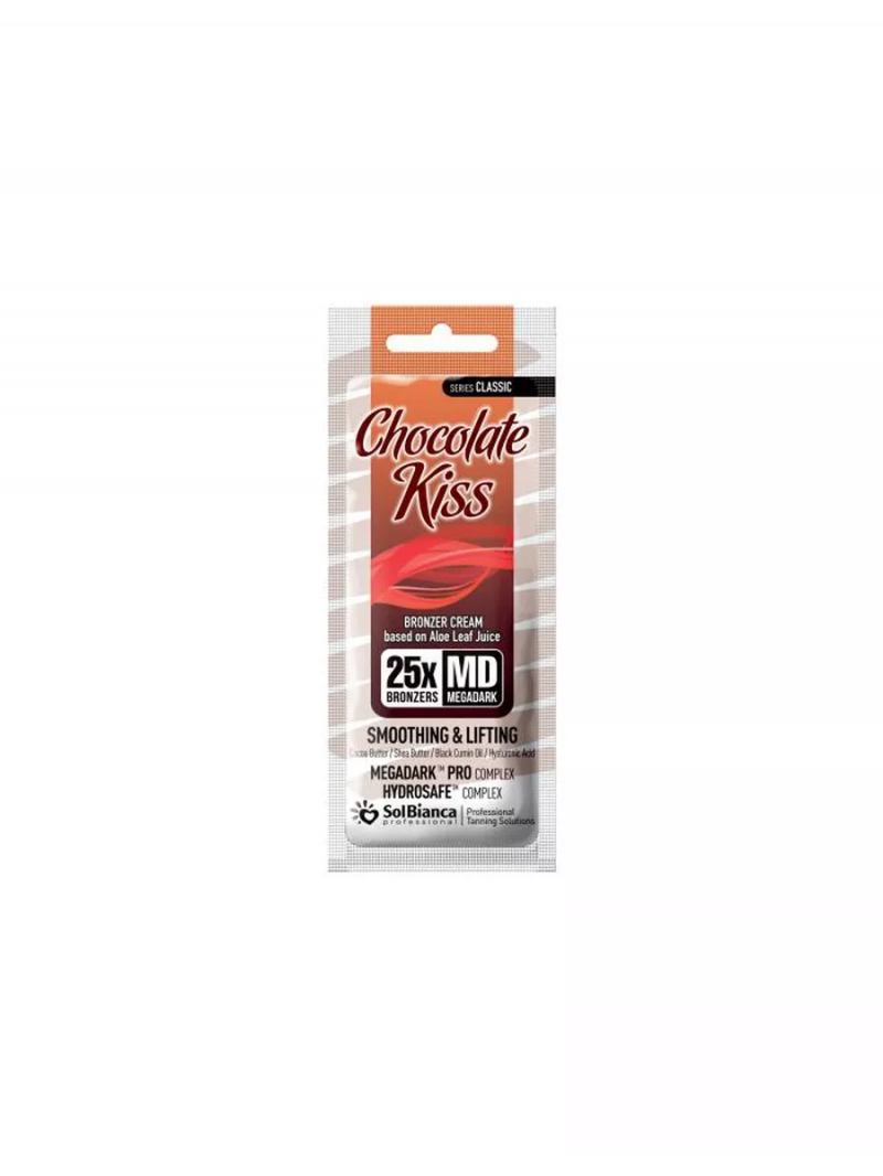 Крем-автозагар “Chocolate Kiss” Solbianca Солбианка с маслом какао, маслом ши, маслом черного тмина и гиалуроновой кислотой,15мл