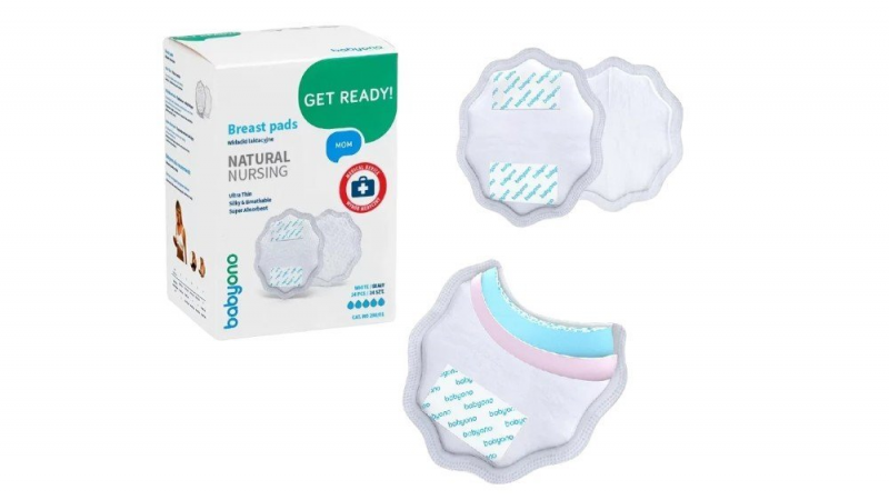 Вкладыши лактационные в бюстгальтер NATURAL NURSING, белые, 24 шт/уп, Babyono Бэбионо