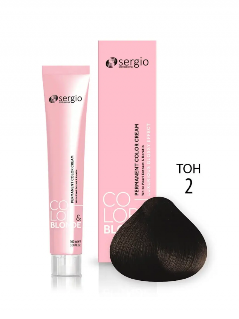 Sergio Professional Краска для волос с кератином COLOR&BLONDE тон 2, 100 мл