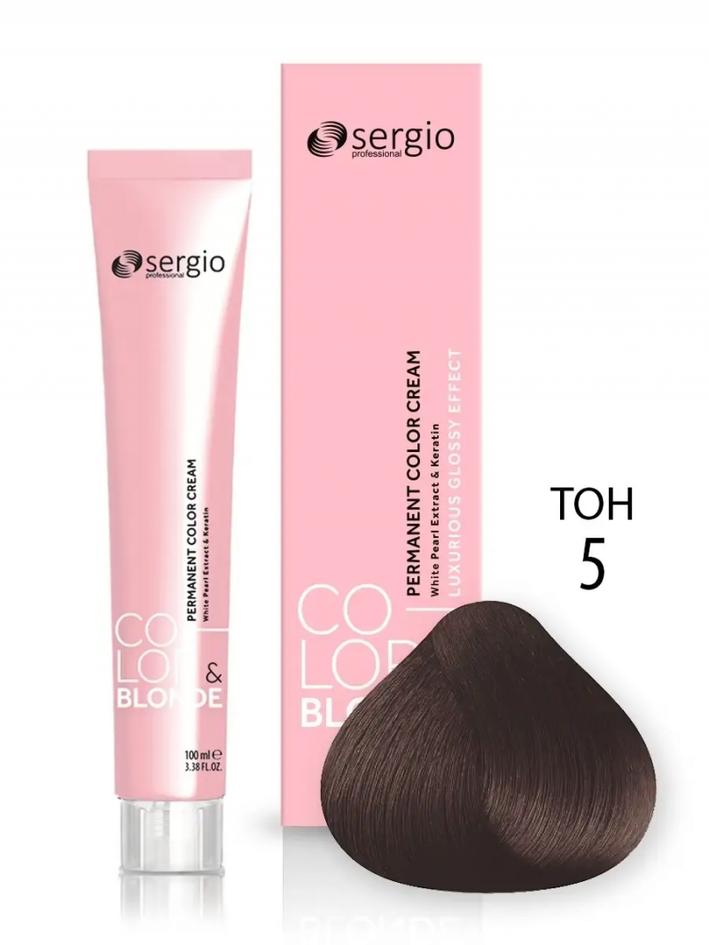 Sergio Professional Краска для волос с кератином COLOR&BLONDE тон 5, 100 мл