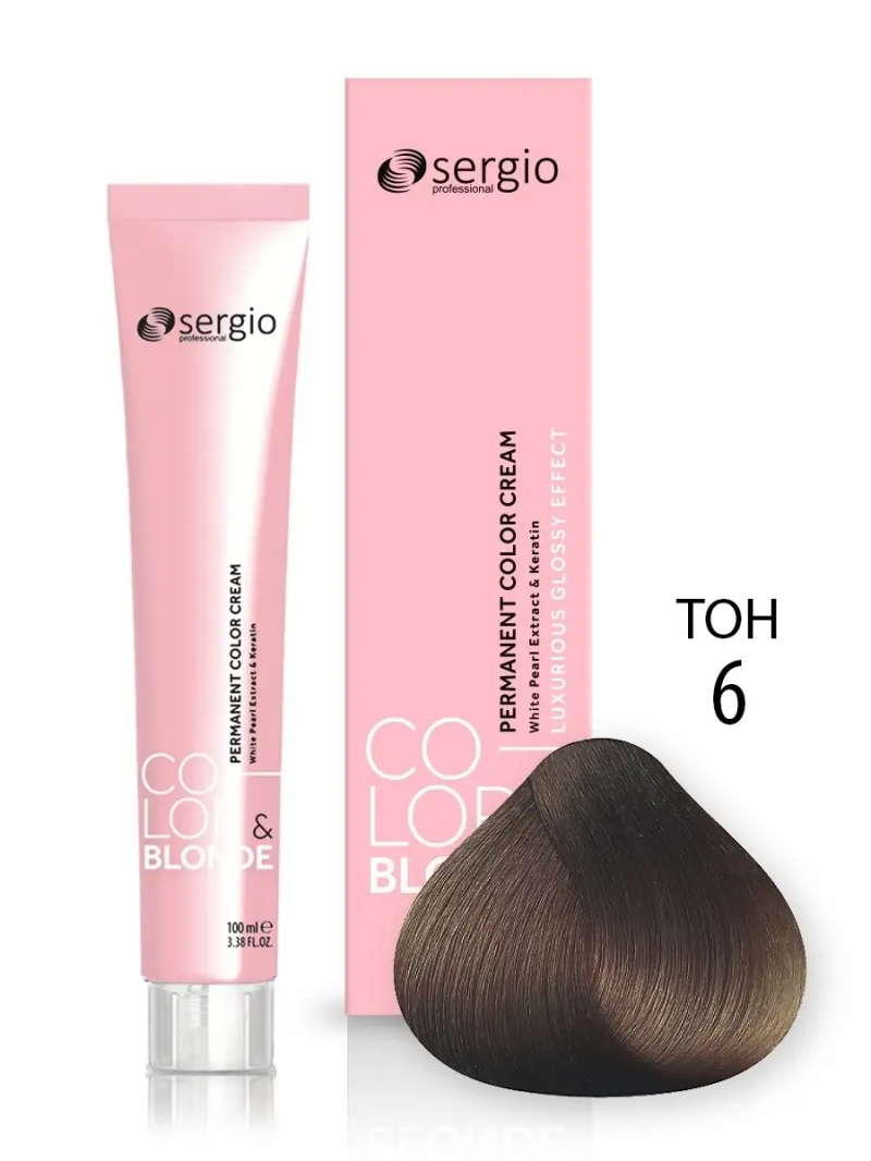 Sergio Professional Краска для волос с кератином COLOR&BLONDE тон 6, 100 мл