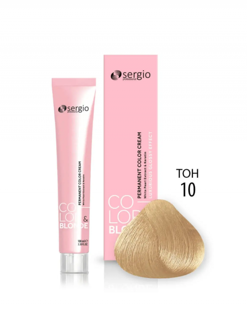 Sergio Professional Краска для волос с кератином COLOR&BLONDE тон 10, 100 мл