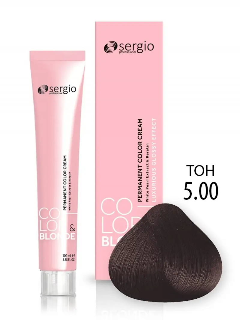 Sergio Professional Краска для волос с кератином COLOR&BLONDE тон 5.00, 100 мл