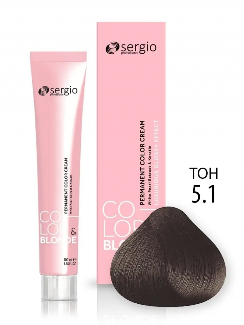 Sergio Professional Краска для волос с кератином COLOR&BLONDE тон 5.1, 100 мл