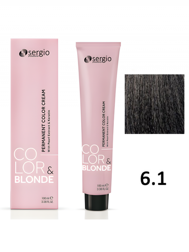Sergio Professional Краска для волос с кератином COLOR&BLONDE тон 6.1, 100 мл