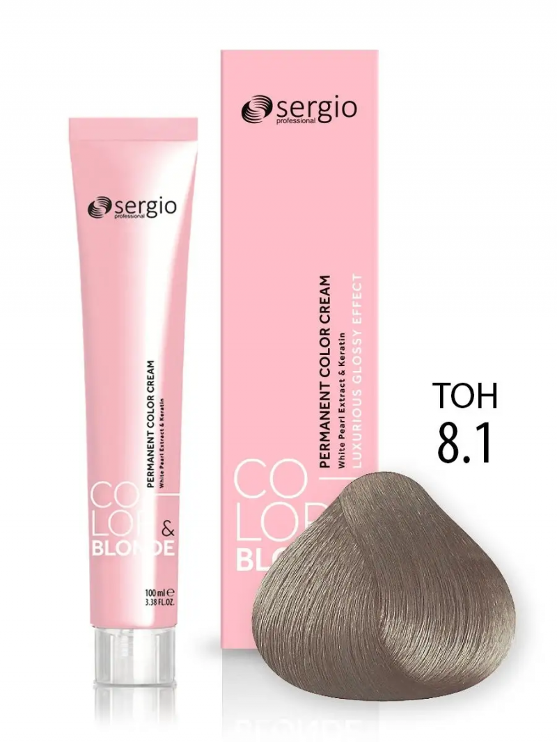 Sergio Professional Краска для волос с кератином COLOR&BLONDE тон 8.1, 100 мл