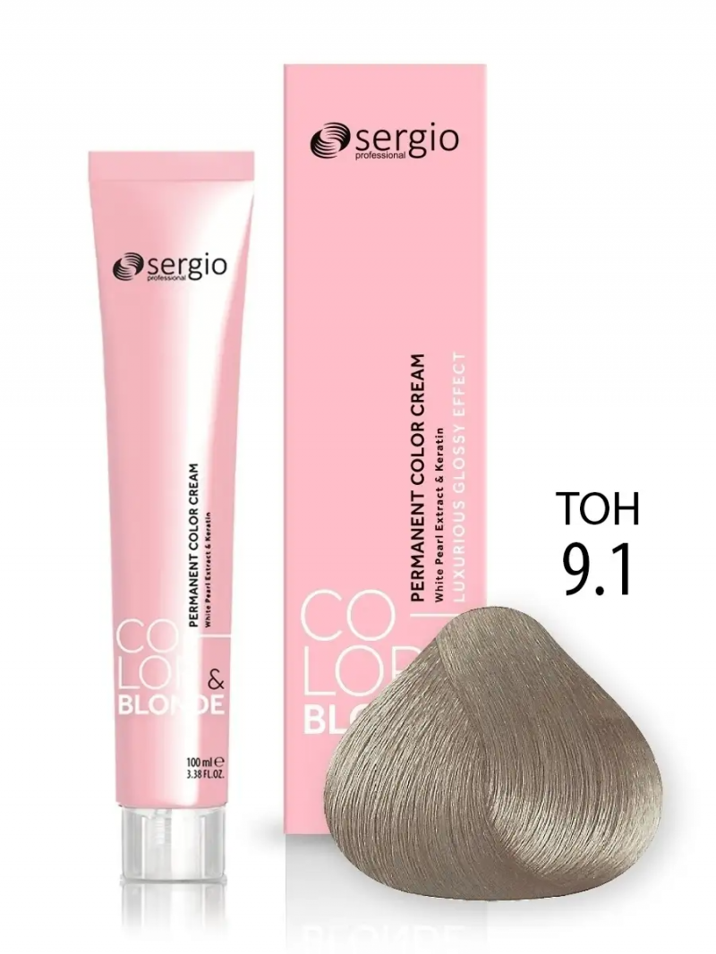 Sergio Professional Краска для волос с кератином COLOR&BLONDE тон 9.1, 100 мл
